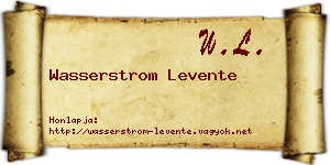 Wasserstrom Levente névjegykártya